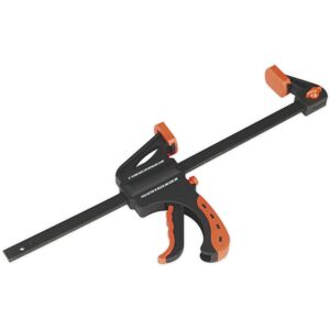 Loops 300mm Ratchet Bar Clamp - Reversible Fixed Jaw - 63mm Throat - Quick Release Loops 300mm Ratchet Bar Clamp - Reversible Fixed Jaw - 63mm Throat - Quick Release