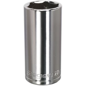 Loops 27mm Chrome Plated Deep Drive Socket - 1/2" Square Drive High Grade Carbon Steel Loops 27mm Chrome Plated Deep Drive Socket - 1/2" Square Drive High Grade Carbon Steel