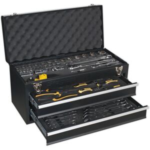 Loops 90pc Tool Set & 2 Drawer Portable Tool Chest Storage Unit - Sockets Spanners Bit Loops 90pc Tool Set & 2 Drawer Portable Tool Chest Storage Unit - Sockets Spanners Bit