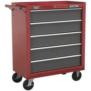 Loops 620 x 330 x 770mm 5 Drawer RED Portable Tool Chest Locking Mobile Storage Box Loops 620 x 330 x 770mm 5 Drawer RED Portable Tool Chest Locking Mobile Storage Box