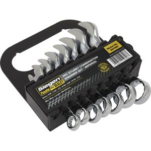 Loops 7pc STUBBY Short Handled Combination Spanner Set - 12 Point Imp Ring Open Head Loops 7pc STUBBY Short Handled Combination Spanner Set - 12 Point Imp Ring Open Head