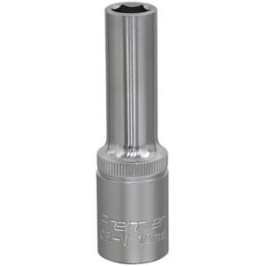 Loops 10mm Steel Deep Drive Socket - 1/2" Square Drive - Chrome Vanadium Socket Loops 10mm Steel Deep Drive Socket - 1/2" Square Drive - Chrome Vanadium Socket
