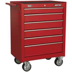 Loops 680 x 460 x 950mm 6 Drawer RED Portable Tool Chest Locking Mobile Storage Box Loops 680 x 460 x 950mm 6 Drawer RED Portable Tool Chest Locking Mobile Storage Box