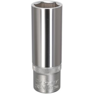 Loops 19mm Steel Deep Drive Socket - 1/2" Square Drive - Chrome Vanadium Socket Loops 19mm Steel Deep Drive Socket - 1/2" Square Drive - Chrome Vanadium Socket
