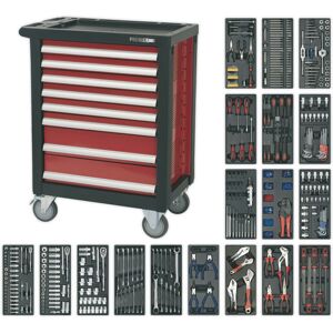 Loops 8 Drawer Rollcab with 707 Piece Tool Kit - Ball Bearing Slides - Cylinder Lock Loops 8 Drawer Rollcab with 707 Piece Tool Kit - Ball Bearing Slides - Cylinder Lock