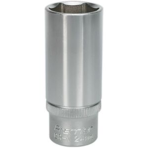 Loops 24mm Steel Deep Drive Socket - 1/2" Square Drive - Chrome Vanadium Socket Loops 24mm Steel Deep Drive Socket - 1/2" Square Drive - Chrome Vanadium Socket
