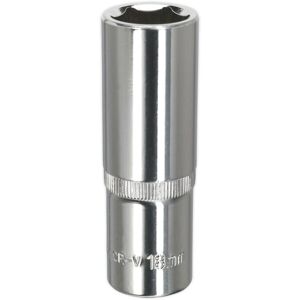 Loops 18mm Forged Steel DEEP Drive Socket - 1/2" Square Drive Polished Chrome Vanadium Loops 18mm Forged Steel DEEP Drive Socket - 1/2" Square Drive Polished Chrome Vanadium