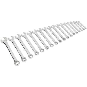 Loops 18pc Slim Handled Combination Spanner Set -12 Point Metric Ring Open Head Wrench Loops 18pc Slim Handled Combination Spanner Set -12 Point Metric Ring Open Head Wrench