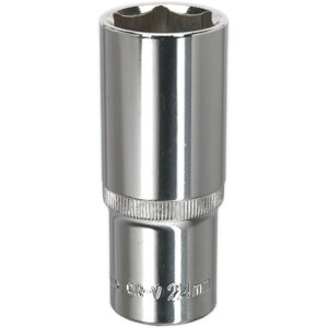 Loops 24mm Forged Steel DEEP Drive Socket - 1/2" Square Drive Polished Chrome Vanadium Loops 24mm Forged Steel DEEP Drive Socket - 1/2" Square Drive Polished Chrome Vanadium
