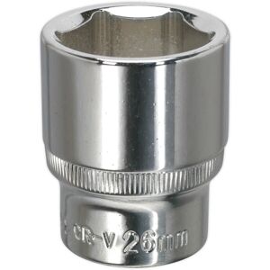 Loops 26mm Forged Steel Drive Socket - 1/2" Square Drive - Polished Chrome Vanadium Loops 26mm Forged Steel Drive Socket - 1/2" Square Drive - Polished Chrome Vanadium