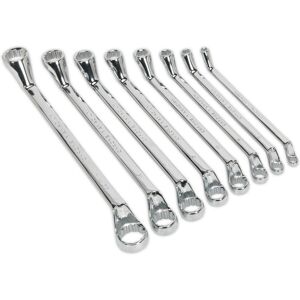 Loops 8pc Slim Handled DEEP OFFSET Ring Spanner Set - 12 Point Metric Double Ended Nut Loops 8pc Slim Handled DEEP OFFSET Ring Spanner Set - 12 Point Metric Double Ended Nut