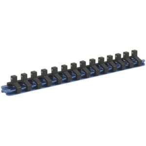 Loops 1/4" Square Drive Bit Holder - 14x Socket MAX - Retaining Rail Bar Storage Strip Loops 1/4" Square Drive Bit Holder - 14x Socket MAX - Retaining Rail Bar Storage Strip