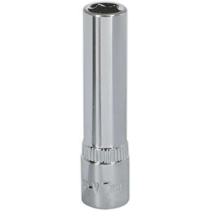 Loops 7mm Forged Steel DEEP Drive Socket - 1/4" Square Drive Polished Chrome Vanadium Loops 7mm Forged Steel DEEP Drive Socket - 1/4" Square Drive Polished Chrome Vanadium