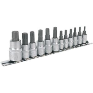 Loops 12pc TRX Star Socket Bit Set - 1/4" 3/8" 1/2" Square Drive - T10 to T60 TORX Kit Loops 12pc TRX Star Socket Bit Set - 1/4" 3/8" 1/2" Square Drive - T10 to T60 TORX Kit