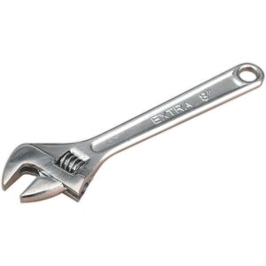Loops 200mm Adjustable Wrench - Chrome Plated Steel - 24mm Offset Jaws - Spanner Loops 200mm Adjustable Wrench - Chrome Plated Steel - 24mm Offset Jaws - Spanner