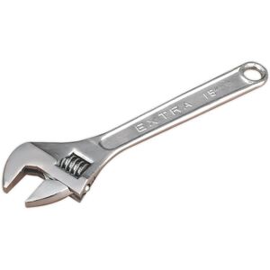 Loops 375mm Adjustable Wrench - Chrome Plated Steel - 43mm Offset Jaws - Spanner Loops 375mm Adjustable Wrench - Chrome Plated Steel - 43mm Offset Jaws - Spanner