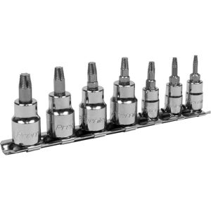 Loops 7pc TRX Star Socket Bit Set - 1/4" & 3/8" Square Drive - Damaged & Stripped Bolt Loops 7pc TRX Star Socket Bit Set - 1/4" & 3/8" Square Drive - Damaged & Stripped Bolt