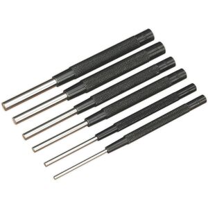 Loops 6 Piece Parallel Pin Punch Set - Knurled Barrel Grip - 150mm - Chromed Steel Loops 6 Piece Parallel Pin Punch Set - Knurled Barrel Grip - 150mm - Chromed Steel
