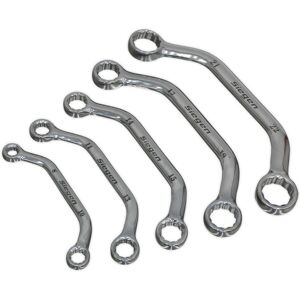 Loops 5pc Obstruction Spanner Set - Offset Angled 12 Point Metric Bi-Hex Ring Wrench Loops 5pc Obstruction Spanner Set - Offset Angled 12 Point Metric Bi-Hex Ring Wrench