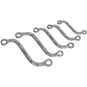 Loops 5pc Double Ended S Spanner Set - 10 to 19mm Metric 12 Point Curved Ring Wrench Loops 5pc Double Ended S Spanner Set - 10 to 19mm Metric 12 Point Curved Ring Wrench