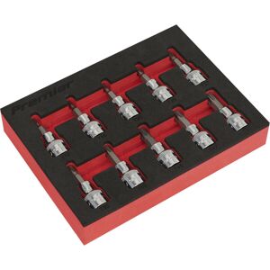 Loops 10pc TRX Star Socket Bit Set 3/8" Square Drive - T10 to T50 - 50mm Long Shaft Loops 10pc TRX Star Socket Bit Set 3/8" Square Drive - T10 to T50 - 50mm Long Shaft