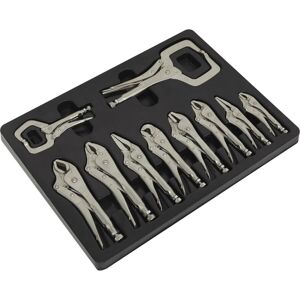 Loops 10 Piece Locking Pliers C-Clamp Set - Deep Cut Jaws - Chrome Vanadium Steel Loops 10 Piece Locking Pliers C-Clamp Set - Deep Cut Jaws - Chrome Vanadium Steel