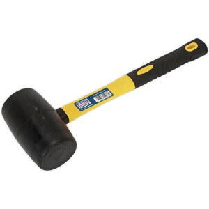 Loops 1.5lb Rubber Mallet - Fibreglass Shaft - General Purpose Hammer - DIY Camping Loops 1.5lb Rubber Mallet - Fibreglass Shaft - General Purpose Hammer - DIY Camping