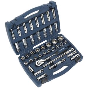 Loops 41pc PREMIUM Deep Socket & Ratchet Handle Set 1/2" Square Drive 6 Point Metric Loops 41pc PREMIUM Deep Socket & Ratchet Handle Set 1/2" Square Drive 6 Point Metric