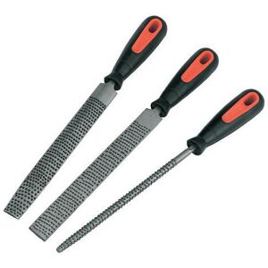 Loops 3 Piece 200mm Rasps Set Flat Half Round Round Hardened Blades Loops 3 Piece 200mm Rasps Set Flat Half Round Round Hardened Blades