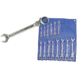 Loops 14 Piece 8mm 24mm Flexible Head Ratchet Spanner Set Alloy Steel Loops 14 Piece 8mm 24mm Flexible Head Ratchet Spanner Set Alloy Steel