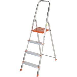Loops 0.8m Lightweight Aluminium Platform Step Ladders 4 Tread Anti Slip DIY Steps Loops 0.8m Lightweight Aluminium Platform Step Ladders 4 Tread Anti Slip DIY Steps