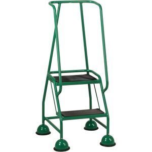 Loops 2 Tread Mobile Warehouse Steps GREEN 1.19m Portable Safety Ladder & Wheels Loops 2 Tread Mobile Warehouse Steps GREEN 1.19m Portable Safety Ladder & Wheels