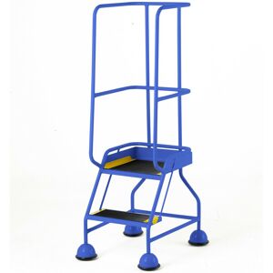 Loops 2 Tread Mobile Warehouse Steps & Guardrail BLUE 1.5m Portable Safety Stairs Loops 2 Tread Mobile Warehouse Steps & Guardrail BLUE 1.5m Portable Safety Stairs