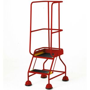 Loops 2 Tread Mobile Warehouse Steps & Guardrail RED 1.5m Portable Safety Stairs Loops 2 Tread Mobile Warehouse Steps & Guardrail RED 1.5m Portable Safety Stairs