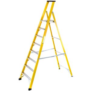 Loops 1.9m FIBREGLASS Platform Step Ladders 8 Tread Professional Lightweight Steps Loops 1.9m FIBREGLASS Platform Step Ladders 8 Tread Professional Lightweight Steps