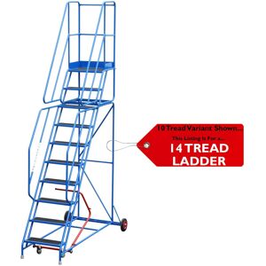 Loops 14 Tread Mobile Warehouse Stairs Anti Slip Steps 4.5m Portable Safety Ladder Loops 14 Tread Mobile Warehouse Stairs Anti Slip Steps 4.5m Portable Safety Ladder