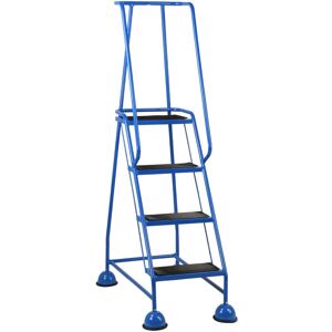 Loops 4 Tread Mobile Warehouse Steps BLUE 1.68m Portable Safety Ladder & Wheels Loops 4 Tread Mobile Warehouse Steps BLUE 1.68m Portable Safety Ladder & Wheels
