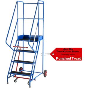 Loops 4 Tread Mobile Warehouse Stairs Punched Steps 2m EN131 7 BLUE Safety Ladder Loops 4 Tread Mobile Warehouse Stairs Punched Steps 2m EN131 7 BLUE Safety Ladder