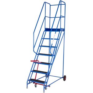 Loops 7 Tread Mobile Warehouse Stairs Anti Slip Steps 2.75m Portable Safety Ladder Loops 7 Tread Mobile Warehouse Stairs Anti Slip Steps 2.75m Portable Safety Ladder