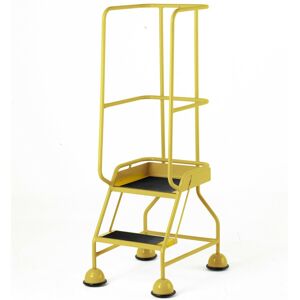 Loops 2 Tread Mobile Warehouse Steps & Guardrail YELLOW 1.5m Portable Safety Stairs Loops 2 Tread Mobile Warehouse Steps & Guardrail YELLOW 1.5m Portable Safety Stairs