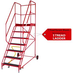 Loops 5 Tread HEAVY DUTY Mobile Warehouse Stairs Anti Slip Steps 2.13m Safety Ladder Loops 5 Tread HEAVY DUTY Mobile Warehouse Stairs Anti Slip Steps 2.13m Safety Ladder