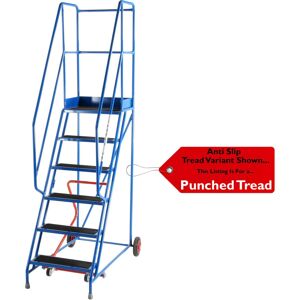 Loops 6 Tread Mobile Warehouse Stairs Punched Steps 2.5m EN131 7 BLUE Safety Ladder Loops 6 Tread Mobile Warehouse Stairs Punched Steps 2.5m EN131 7 BLUE Safety Ladder