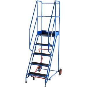 Loops 5 Tread Mobile Warehouse Stairs Anti Slip Steps 2.25m Portable Safety Ladder Loops 5 Tread Mobile Warehouse Stairs Anti Slip Steps 2.25m Portable Safety Ladder