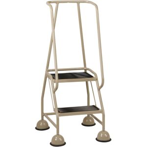 Loops 2 Tread Mobile Warehouse Steps BEIGE 1.19m Portable Safety Ladder & Wheels Loops 2 Tread Mobile Warehouse Steps BEIGE 1.19m Portable Safety Ladder & Wheels