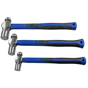 US PRO B1665 3pc Ball Pein Hammers Set 8 16 32oz TPR Handle US PRO B1665 3pc Ball Pein Hammers Set 8 16 32oz TPR Handle