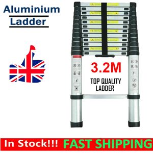 Unbranded 3.2M Portable Ladder Aluminum Multi-Purpose Telescopic Extendable UK Unbranded 3.2M Portable Ladder Aluminum Multi-Purpose Telescopic Extendable UK