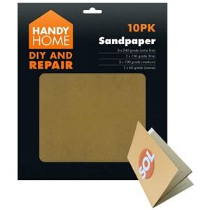 SOL 10 Sheet Assorted Sandpaper Perfect for Woodworks, Metal Sanding, Furniture Fi SOL 10 Sheet Assorted Sandpaper Perfect for Woodworks, Metal Sanding, Furniture Fi