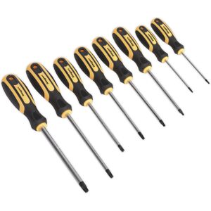 Loops 8 PACK TRX Star Screwdriver Set - Comfort Grip Handle - T8 to T40 Magnetic Tips Loops 8 PACK TRX Star Screwdriver Set - Comfort Grip Handle - T8 to T40 Magnetic Tips