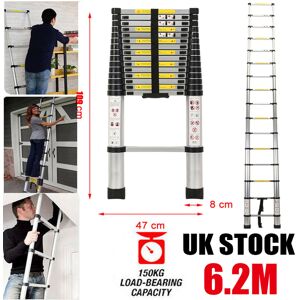 Unbranded 6.2M Multi-Purpose Aluminium Retractable Telescopic Extension Ladder Unbranded 6.2M Multi-Purpose Aluminium Retractable Telescopic Extension Ladder