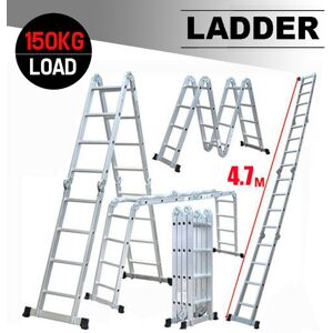 Unbranded 4.7M Heavy Duty Multi-Purpose Folding Aluminium Ladder Platform Unbranded 4.7M Heavy Duty Multi-Purpose Folding Aluminium Ladder Platform